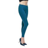 FSM1453 KADIN PAMUKLU BİLEK ÜSTÜ BOY NORMAL BEL TAYT RENKLİ MEVSİMLİK PANTOLON - 4866-1 (XS, Teal)
