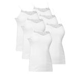 FSM1453 KADIN PAMUKLU İP ASKILI PENYESİ RİBANNA DANTELLİ ATLET 6'LI 2017-6-Medium Beyaz