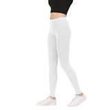 FSM1453 KADIN PAMUKLU KLASİK UZUN BOY LİKRALI TAYT 4006-1 (Beyaz, 3XL)