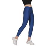 FSM1453 KADIN PARLAK BİLEK BOY ORTA YÜKSEK BEL SLİM FİT RENKLİ SPORCU TAYT - 4892-1 (M, İndigo)