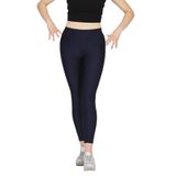 FSM1453 KADIN PARLAK BİLEK BOY ORTA YÜKSEK BEL SLİM FİT RENKLİ SPORCU TAYT - 4892-1 (S, Lacivert)