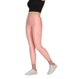 FSM1453 KADIN PARLAK BİLEK BOY ORTA YÜKSEK BEL SLİM FİT RENKLİ SPORCU TAYT - 4892-1 (XL, Açık Pembe)