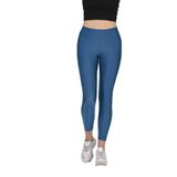 FSM1453 KADIN PARLAK BİLEK BOY ORTA YÜKSEK BEL SLİM FİT RENKLİ SPORCU TAYT - 4892-1 (XL, Blue Berry)