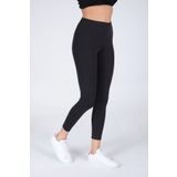 FSM1453 Kadın Sporcu Bilek Boy Siyah Toparlayıcı Slim Fit Likralı Tayt - 4042