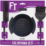 FT Saç Boyama Seti 3 Parça - Boya Tası + Boya Fırçası + Krepe Tarağı