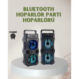 Fta Ticaret 1200 Mah Şarjlı LED Işıklı Bluetooth Hoparlör – Fm Radyolu, Hafıza Kart Destekli - Ahşap
