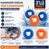 Fta Ticaret 3'lü Çamaşır ve Kurutma Makinesi Tüy Toplama Topu | Saç, Tüy ve Toz Temizleyici Yıkama Topları