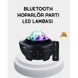 Fta Ticaret LED Yıldızlı Projektör Galaxy Modlu Renk ve Parlaklık Ayarlı Gece Lambası - Ahşap
