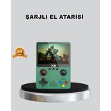 Fta Ticaret Retro Taşınabilir Konsol 3.5 IPS Ekran Ergonomik Çift Lr Kontrollü - 1. Kol Oyun Konsolu - Ahşap