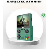 Fta Ticaret Taşınabilir Oyun Konsolu 3.5 Inç IPS Ekran Yaylı Çift Lr Tuşlu - 1. Kol Oyun Konsolu - Ahşap