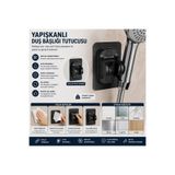 FTA TİCARET Yapışkanlı Ayarlanabilir Duş Başlığı Tutucu | Matkap Gerektirmeyen Güçlü Vakumlu Duş Askısı | Siyah