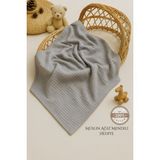 Ftbabycollection %100 Pamuk 4 Katlı Müslin Bebek Battaniyesi Gri Oeko-Tex Sertifikalı Müslin Örtü 100x110 cm - 100 x 110 cm