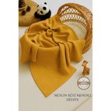 Ftbabycollection %100 Pamuk 4 Katlı Müslin Bebek Battaniyesi Hardal Oeko-Tex Sertifikalı Müslin Örtü 100x110 cm - 100 x 110 cm