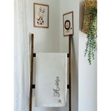 Ftbabycollection Çift Taraflı Kişiye Özel Isim Nakışlı Waffle Pike & Müslin Bebek Battaniyesi 90X100 cm Tavşan - 90 x 100 cm