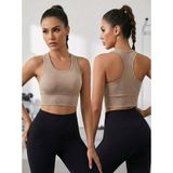 Ftilli Sırt Detaylı Spor Büstiyer - XL - Mürdüm