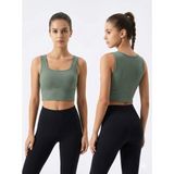 Ftilli Spor Crop Büstiyer - XL - Haki