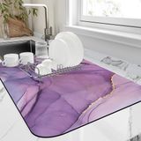 FTJHKUY Bulaşık Kurutma Matı Renkli Soyut Mermer Doku Kahve Matı, 16 "X24" Lavabo Yemekleri veya Raf Altı için Bsorbent Bulaşık Kurutma Pedi Mutfak Tezgah Aksesuarları Emici Gizleme Destekli Kurutma