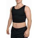 Ftmsmalls Binder Binder Göğüs Korsesi Jinekomasti Korsesi Göğüs Düzleştirici ve Toparlayıcı Korse - Siyah - XL