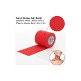 FTRMALZEMECİM Kırmızı Kinezyo Ağrı Bandı | Boyun & Eklem Destek Bandı | Sporcu Kinesio Bant | 5cm x 5m