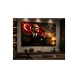 FTRMALZEMECİM Mustafa Kemal Atatürk Kanvas Tablo – Türk Bayraklı Anıtkabir Temalı Dekoratif Ofis Duvar Tablosu 1