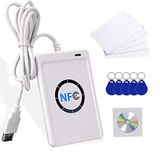 FTSTech ACR122U Akıllı NFC RFID Okuyucu/Yazar ISO 14443 A/B Kart Klon Makinesi + Ücretsiz Yazılım + 5 adet Yazılabilir UID Anahtarlık