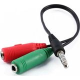 Ftt 3.5 Mm Stereo Erkek Kulaklık 3 Çizgili + 2 X Stereo Dişi Mikrofon Hoparlör Çoklayıcı Kablo