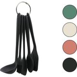 Ftt 5pcs Mini=20-21cm Renkli Silikon Mutfak Servis Seti Kaşık - Kepçe - Yan - Delikli Spatula - Y.fırças