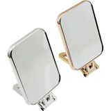 Ftt Dikdörtgen 15x11.5cm Makyaj Aynası Çift Taraflı Bronz - Gümüş Pls.çerçeve Katlanır Ayaklı