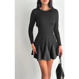 Ftt Eteği kloş crep mini elbise s1267