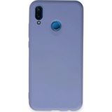 Ftt Huawei P20 Lite Kılıf Nano içi Kadife Silikon - Lila