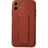 Ftt iPhone 12 Kılıf Coco Deri Standlı Kapak - Fuşya