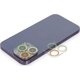 Ftt iPhone 14 Pro Max Renkli Kamera Lens Koruma Cam - Sarı-Turuncu