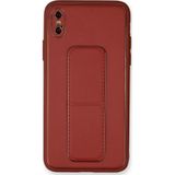 Ftt iPhone XS Max Kılıf Coco Deri Standlı Kapak - Fuşya