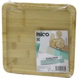 Ftt Kare Ahşap Bambu Servis Sunum Tepsi - Tahtası Mini Tepsi 20 X 20 X 1.4cm