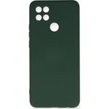 Ftt Oppo A15 Kılıf Nano içi Kadife Silikon - Koyu Yeşil
