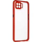 Ftt Oppo A73 Kılıf Miami Şeffaf Silikon - Kırmızı