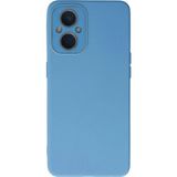 Ftt Oppo Reno 7 Lite Kılıf Lansman Glass Kapak - Mavi