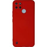 Ftt Realme C25Y Kılıf Nano içi Kadife Silikon - Kırmızı