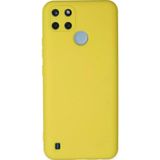 Ftt Realme C25Y Kılıf Nano içi Kadife Silikon - Sarı