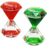 Ftt Renkli Sulu Elmas Şekil Kum Saati Mika Kristal Plastik 2pcs Balıklı