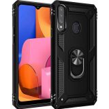 Ftt Samsung Galaxy A20S Kılıf Sofya Yüzüklü Silikon Kapak - Siyah