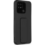 Ftt Xiaomi Redmi 10C Kılıf Mega Standlı Silikon - Siyah