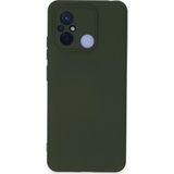 Ftt Xiaomi Redmi 12C Kılıf Nano içi Kadife Silikon - Koyu Yeşil