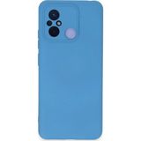 Ftt Xiaomi Redmi 12C Kılıf Nano içi Kadife Silikon - Mavi
