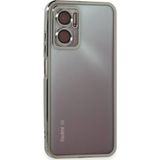 Ftt Xiaomi Redmi Note 11E Kılıf Razer Lensli Silikon - Gümüş