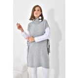 Ftz Women 21-6059 Açık Gri Gömlek Kol Kadın Tunik