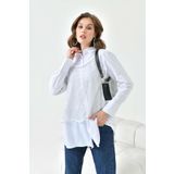 Ftz Women 30769 Fileli Koton Takım Ekru Kadın Gömlek
