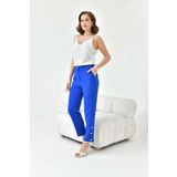 Ftz Women 30779 Saks Mavi Kadın Dar Paça Düğmeli Pantolon