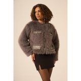 FTZ Women Kadın Peluş Mont Füme 31241 - 38