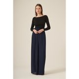 FTZ WOMEN Kadın Şifon Pliseli Pantolon Lacivert 30700